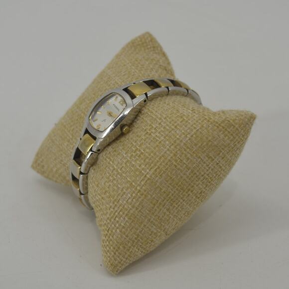 Fossil Two Tone Wristwatch Gold Silver Bracelet Watch Womens - Picture 7 of 12